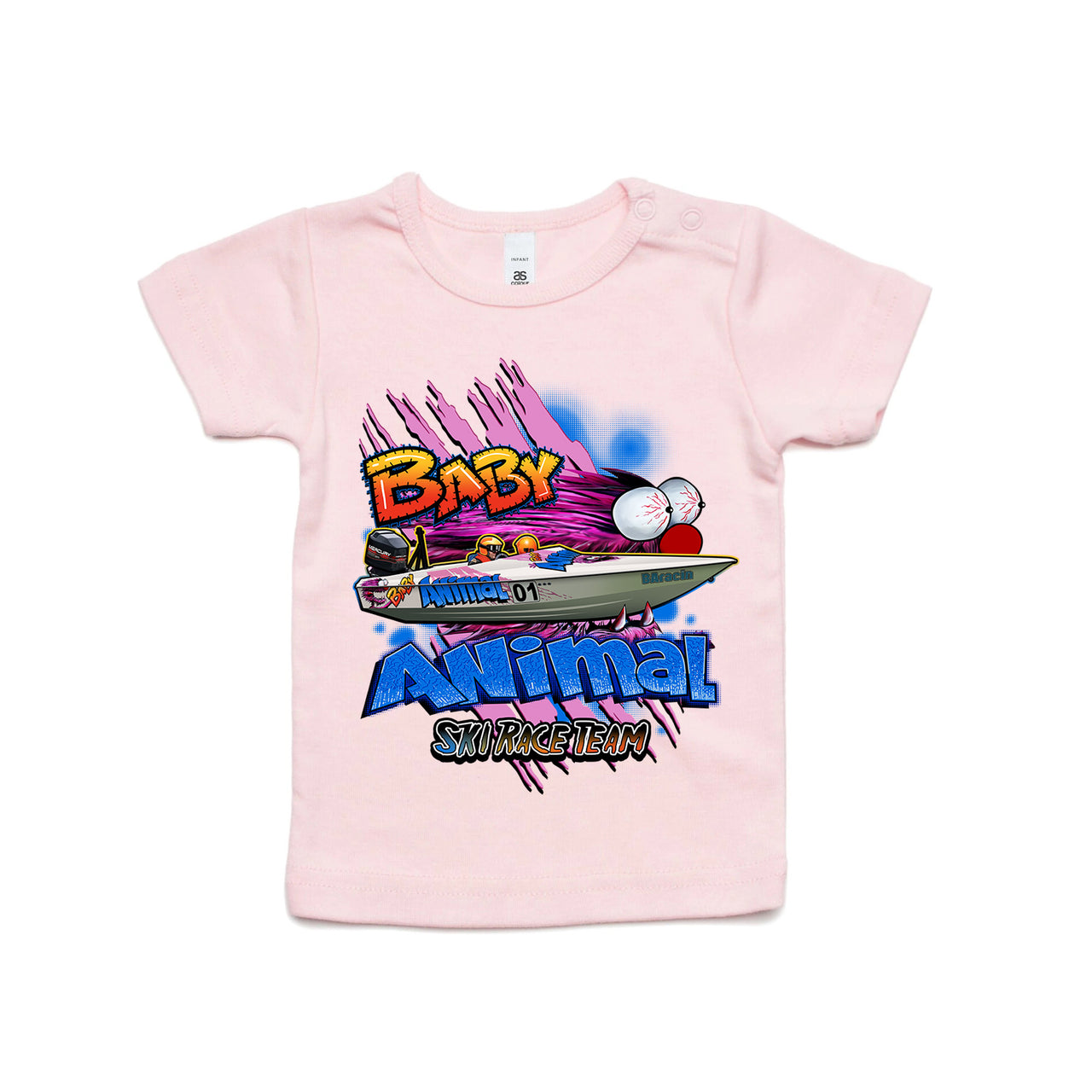 Baby Animal Ski Race Team Infant Tee