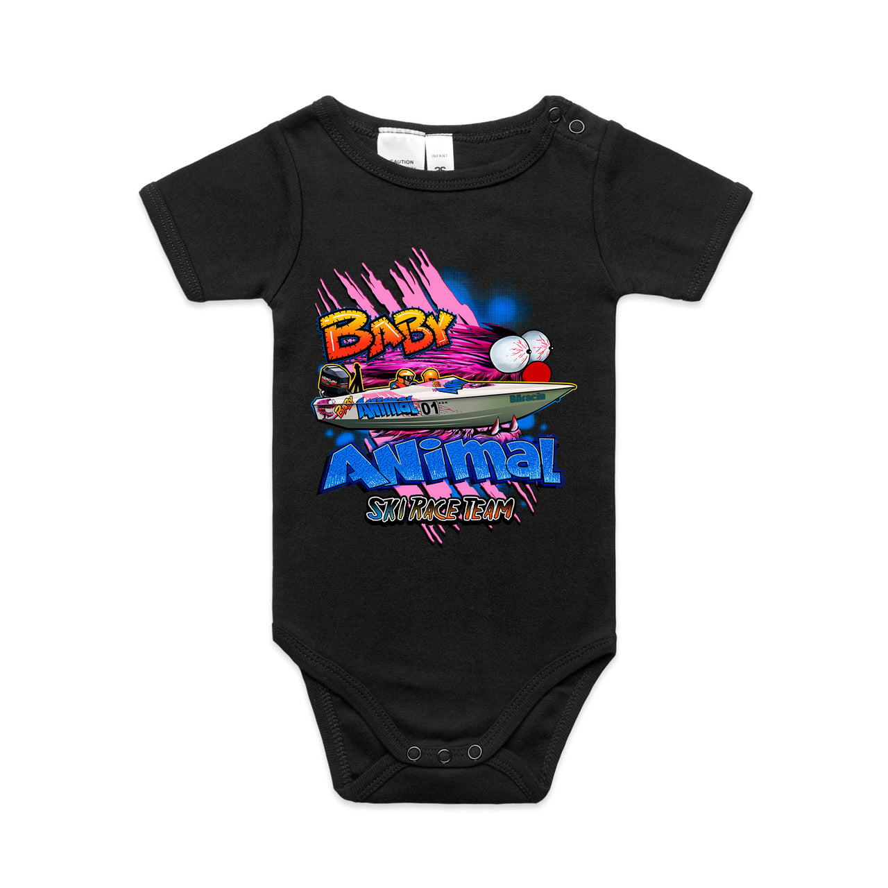 Baby Animal Ski Race Team Onesie