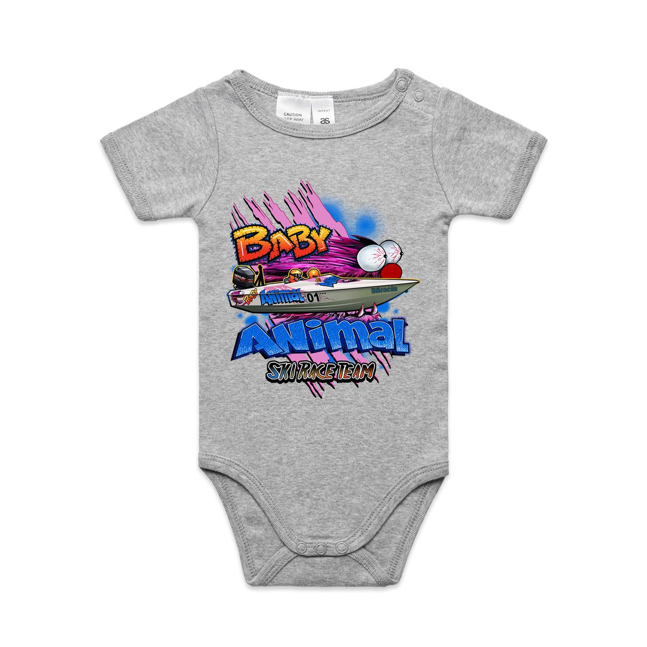 Baby Animal Ski Race Team Onesie