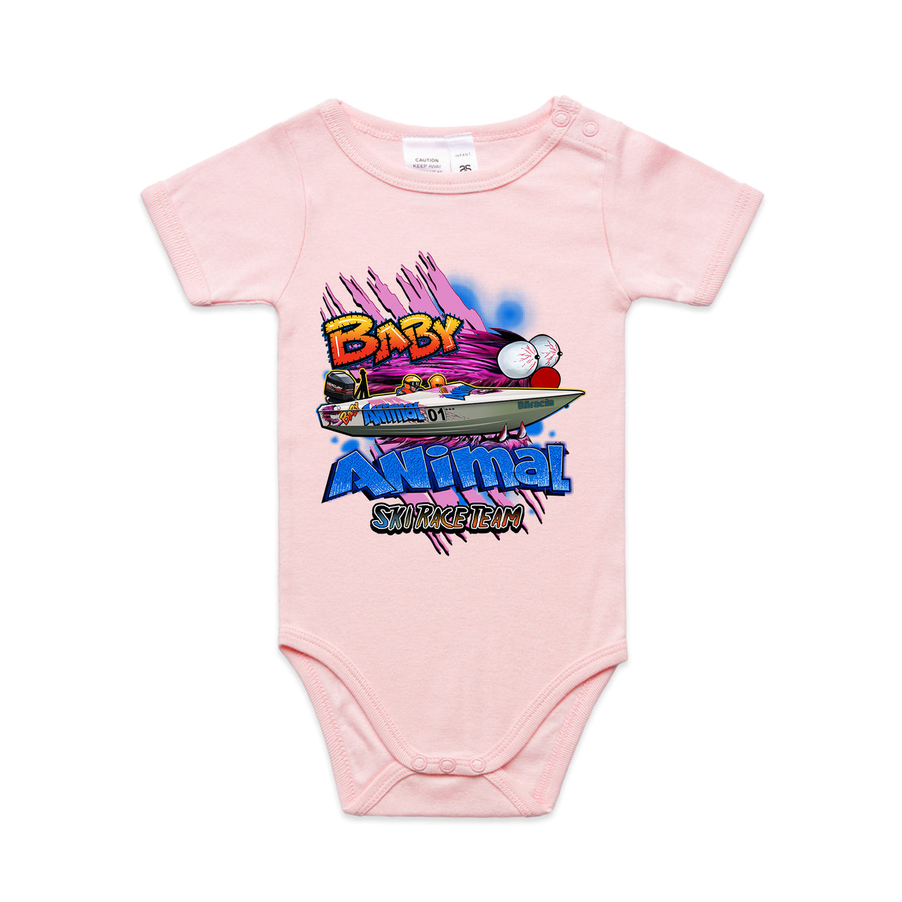 Baby Animal Ski Race Team Onesie