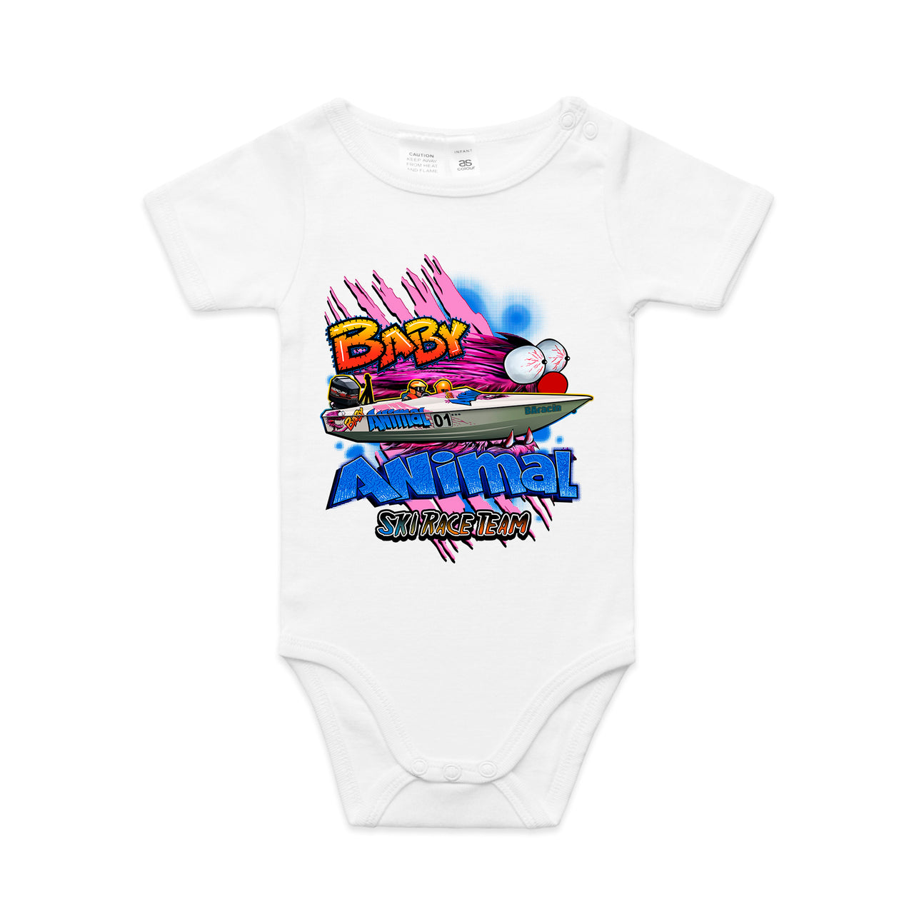 Baby Animal Ski Race Team Onesie