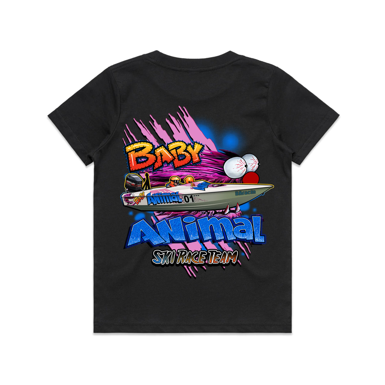 Baby Animal Ski Race Team Kids Tee