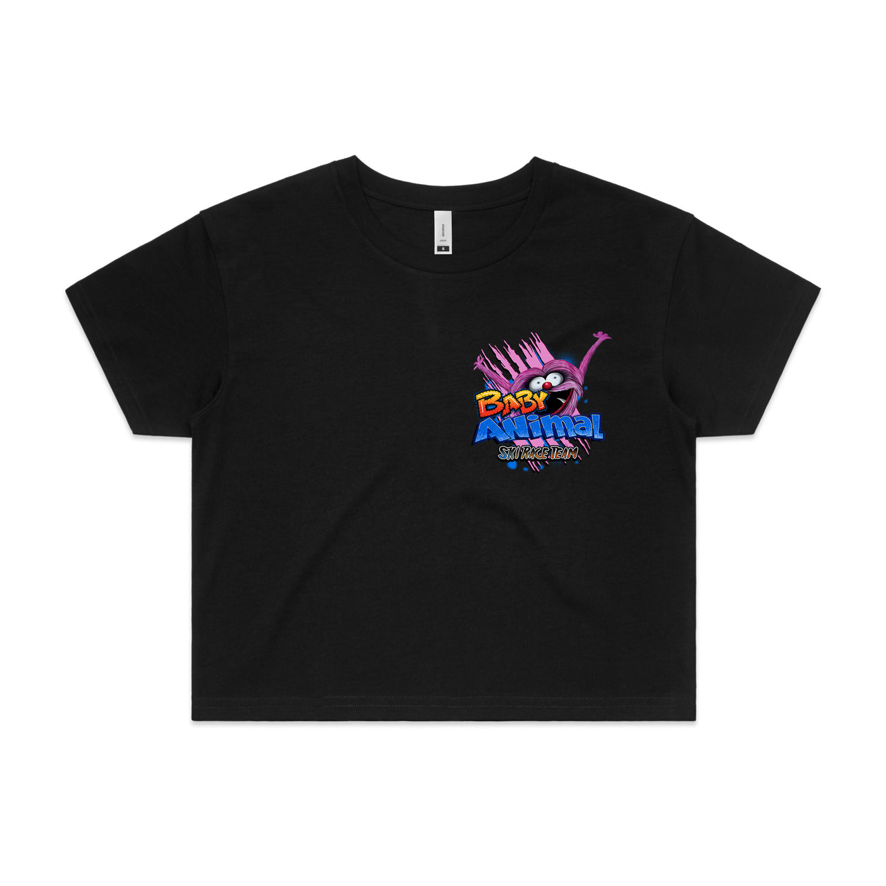 Baby Animal Ski Race Team Ladies Crop Tee