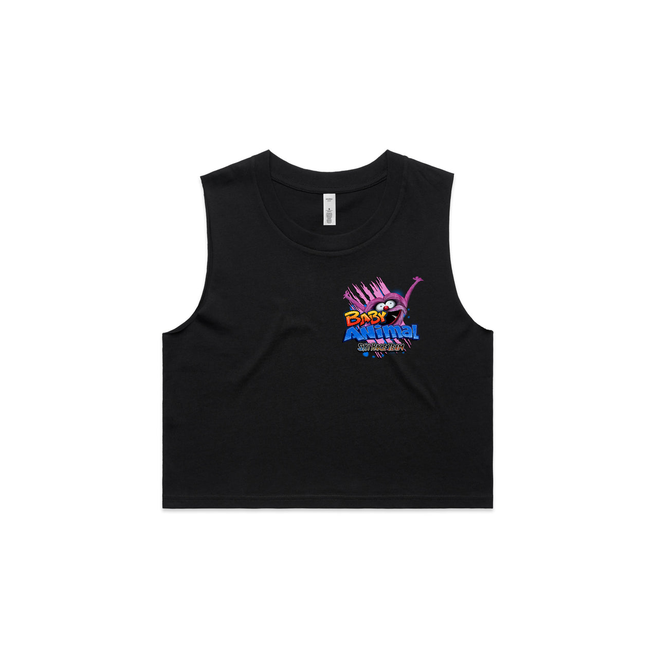 Baby Animal Ski Race Team Ladies Crop Tank