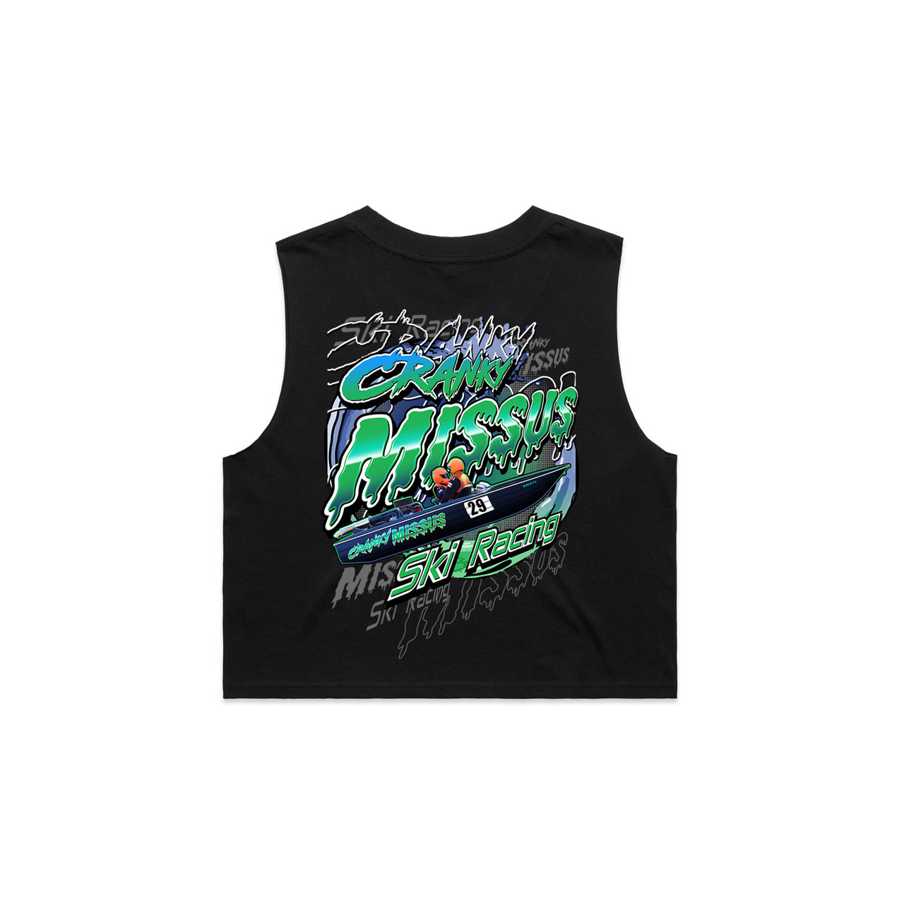 Cranky Missus Ski Racing Ladies Crop Tank