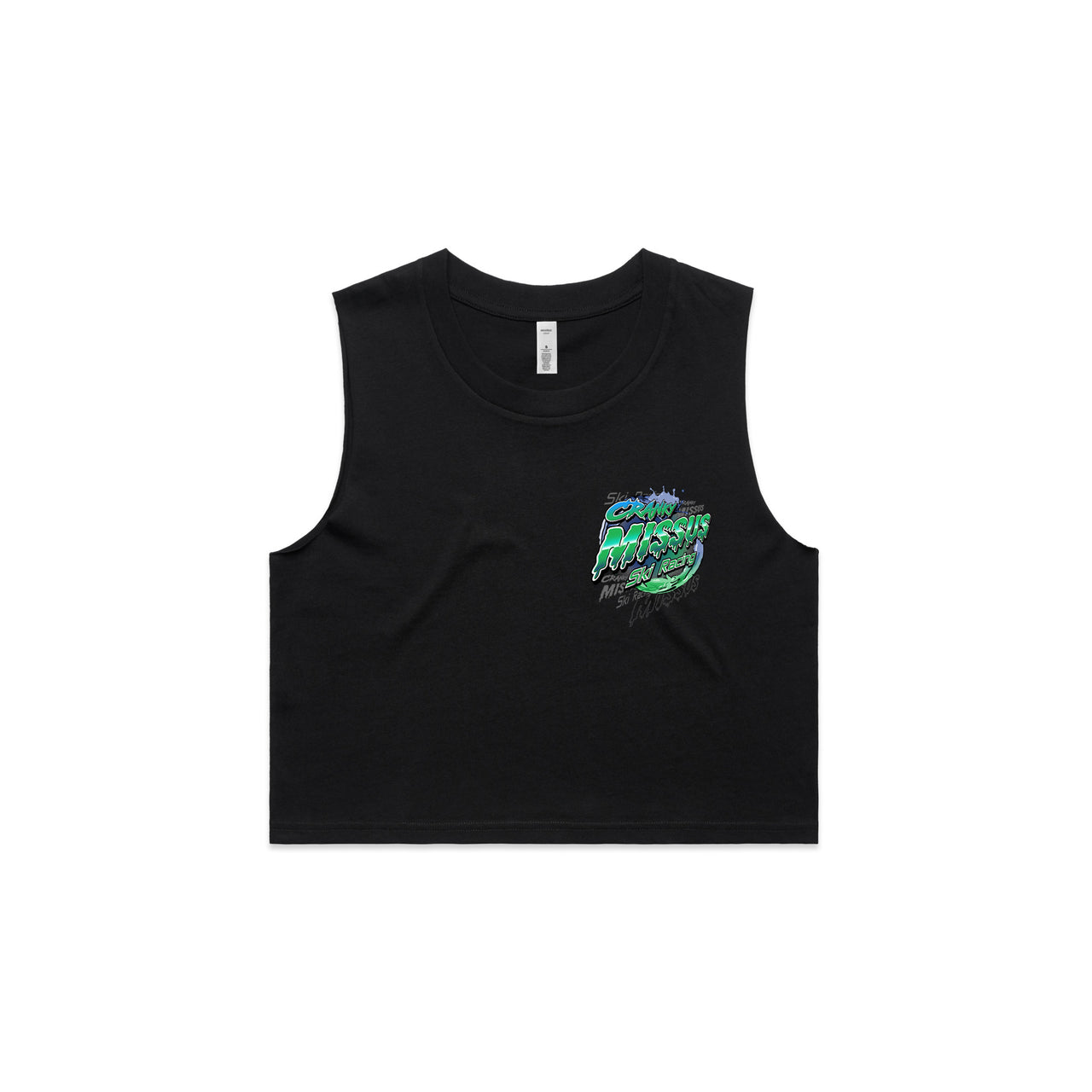 Cranky Missus Ski Racing Ladies Crop Tank