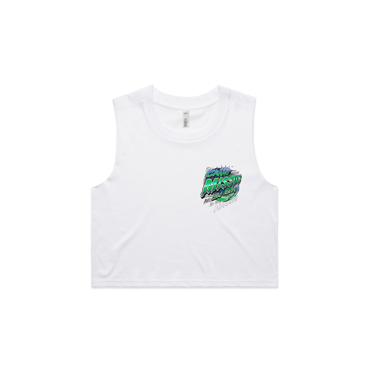 Cranky Missus Ski Racing Ladies Crop Tank