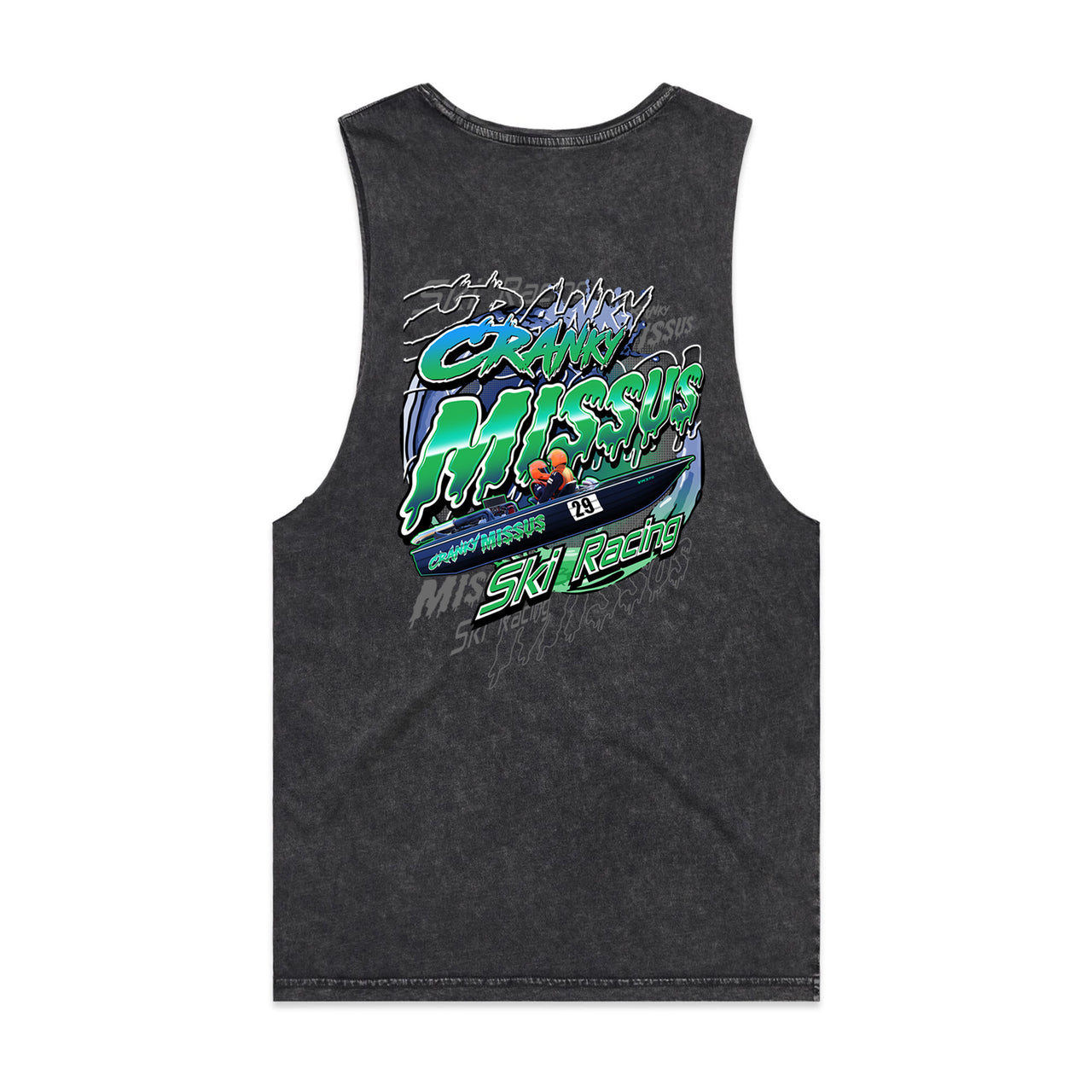 Cranky Missus Ski Racing Men's Stone Wash Tank