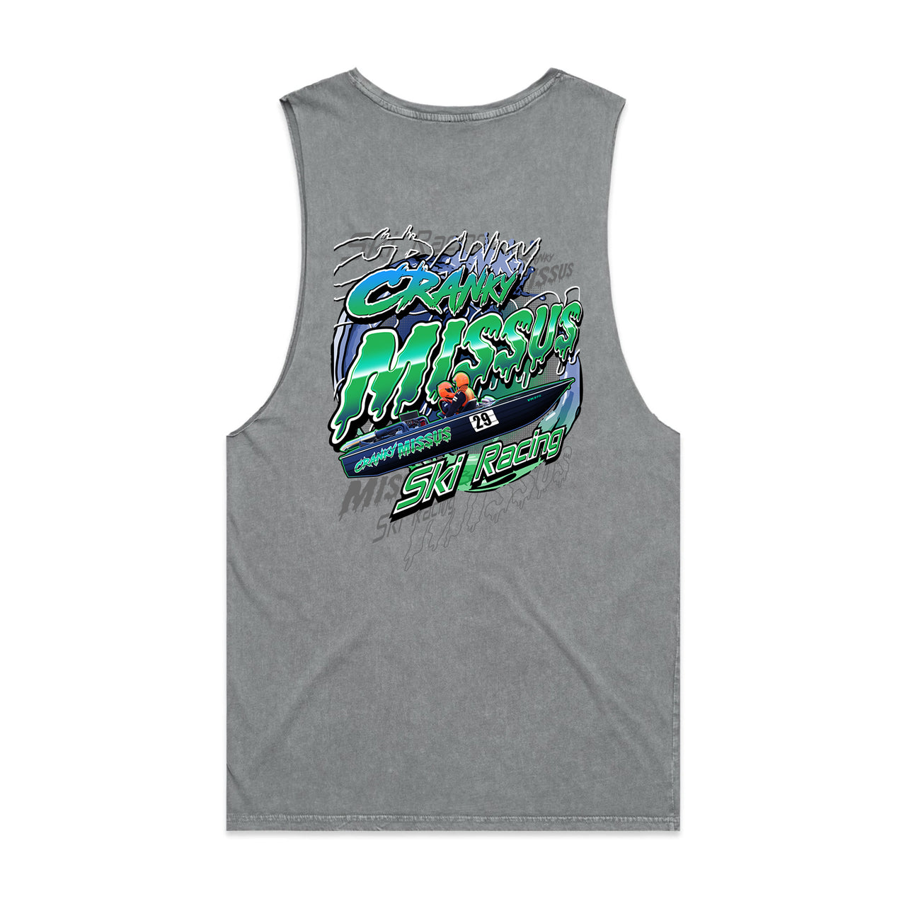 Cranky Missus Ski Racing Men's Stone Wash Tank