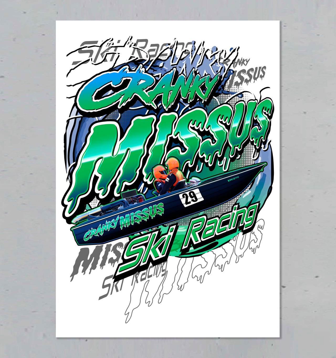 Cranky Missus Ski Racing Poster