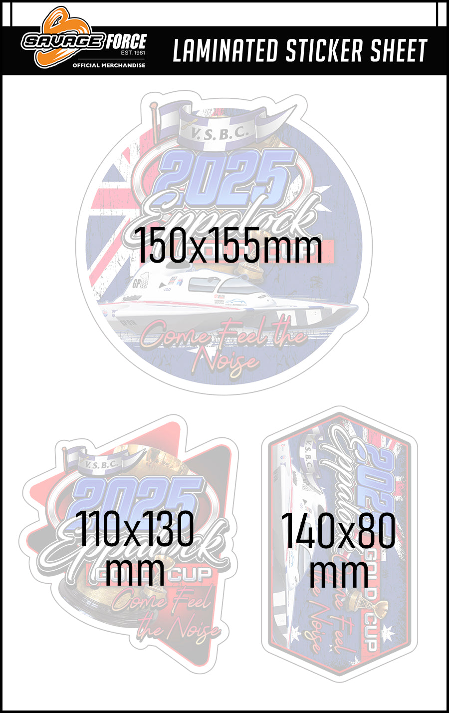 Eppalock Gold Cup 2025 Event Sticker Sheet