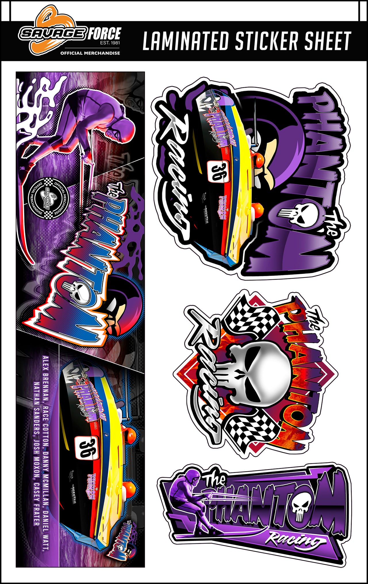 The Phantom Racing Sticker Sheet