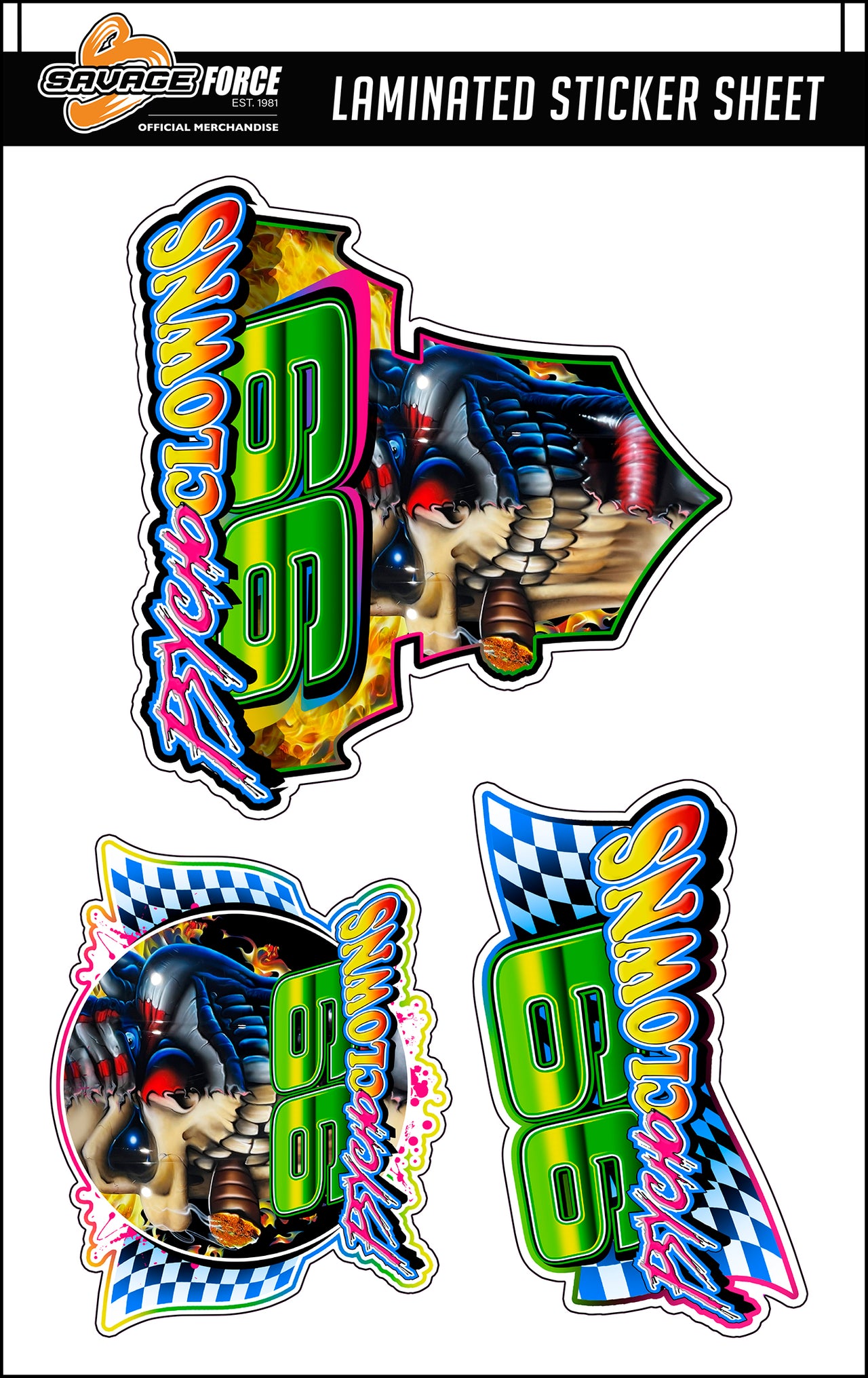 99 Psycho Clowns Sticker Sheet