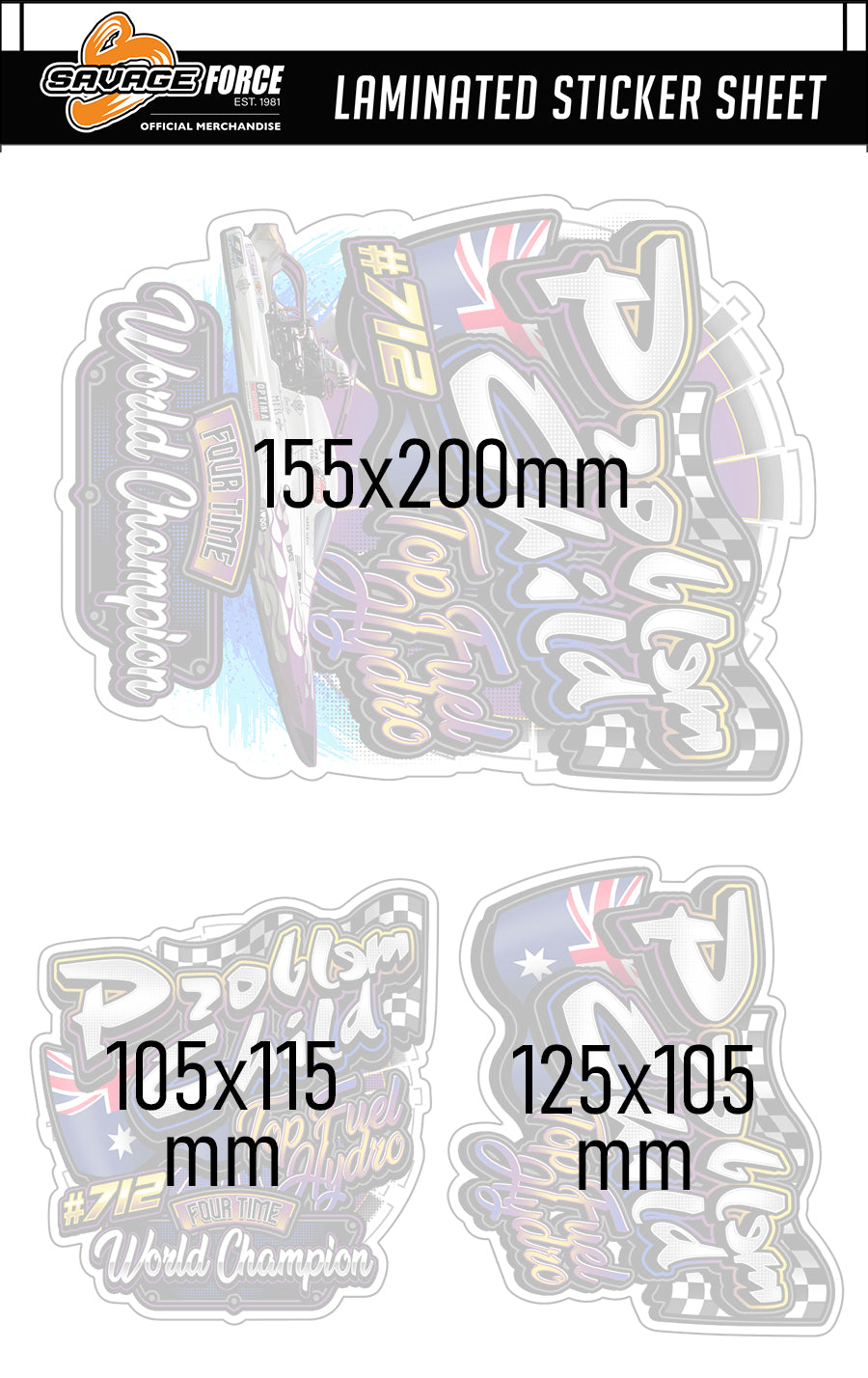 Problem Child Top Fuel Hydro Sticker Sheet