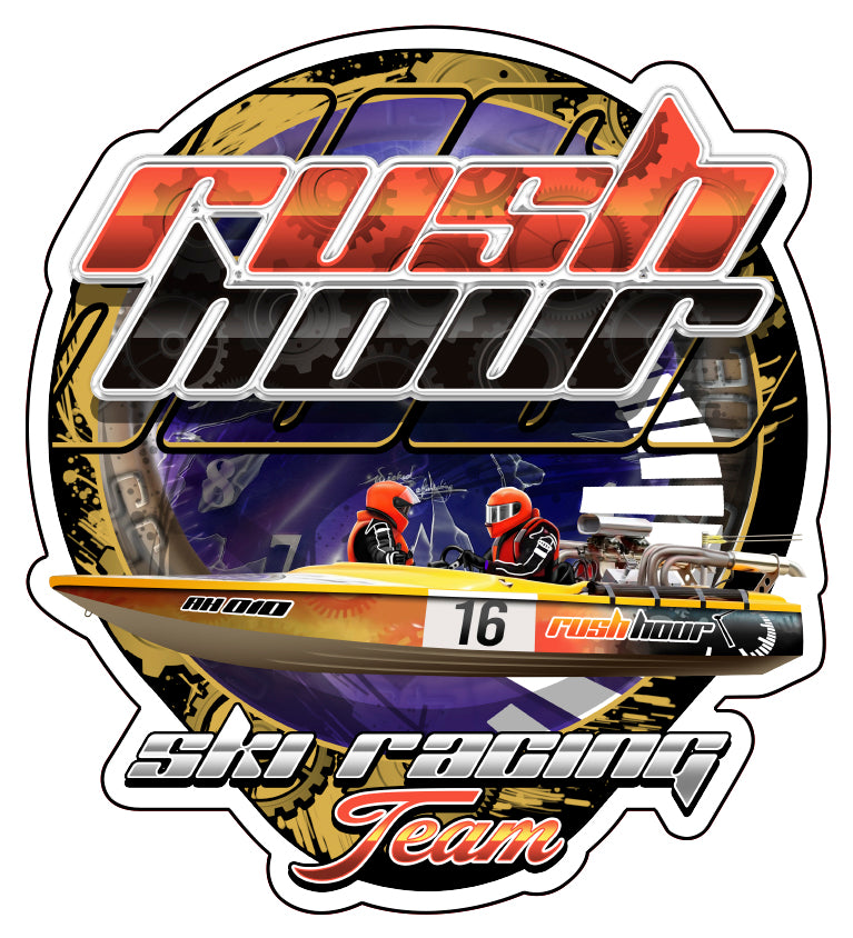 Rush Hour Ski Racing Team Single Sticker