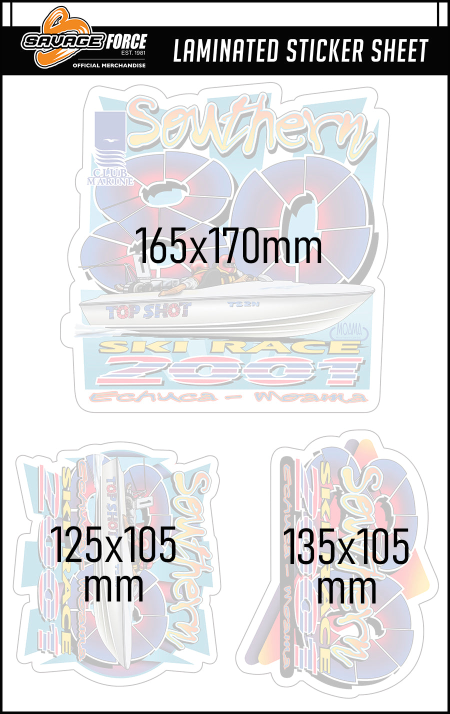 S80 2001 Top Shot Sticker Sheet