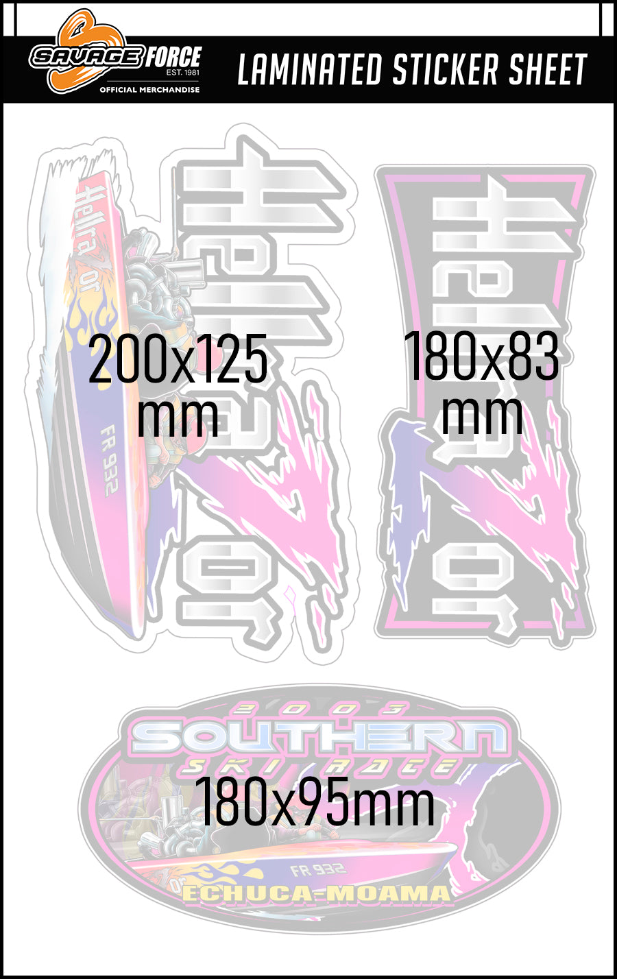 Hellrazor Southern 80 2003 Sticker Sheet