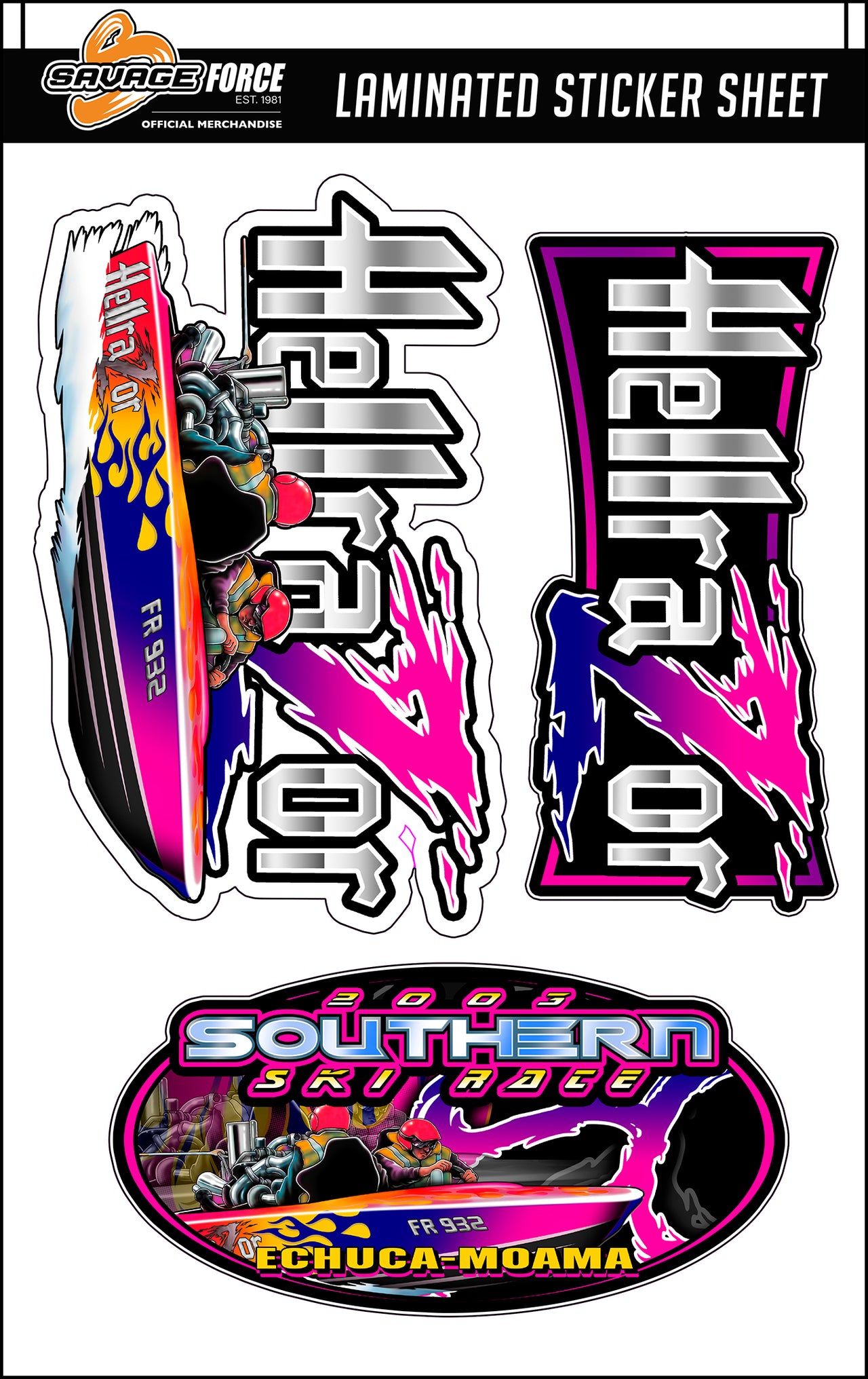 Hellrazor Southern 80 2003 Sticker Sheet