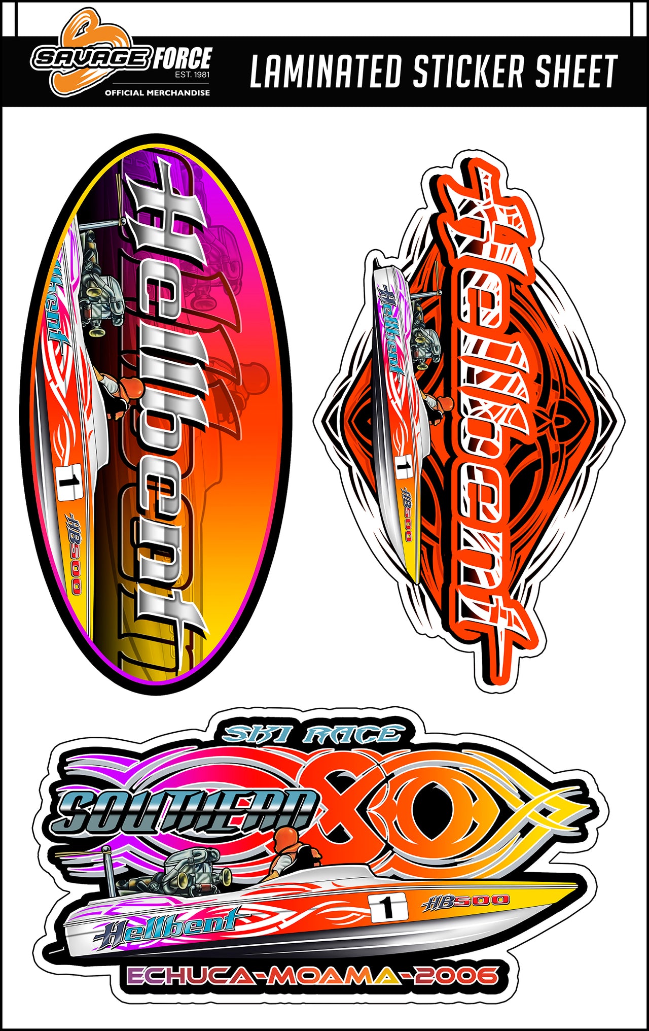 Hellbent Southern 80 2006 Sticker Sheet