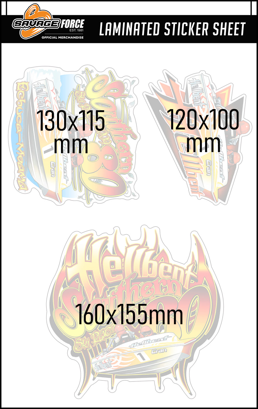 Hellbent Southern 80 2009 Sticker Sheet