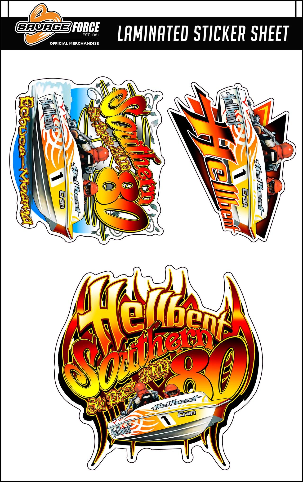 Hellbent Southern 80 2009 Sticker Sheet