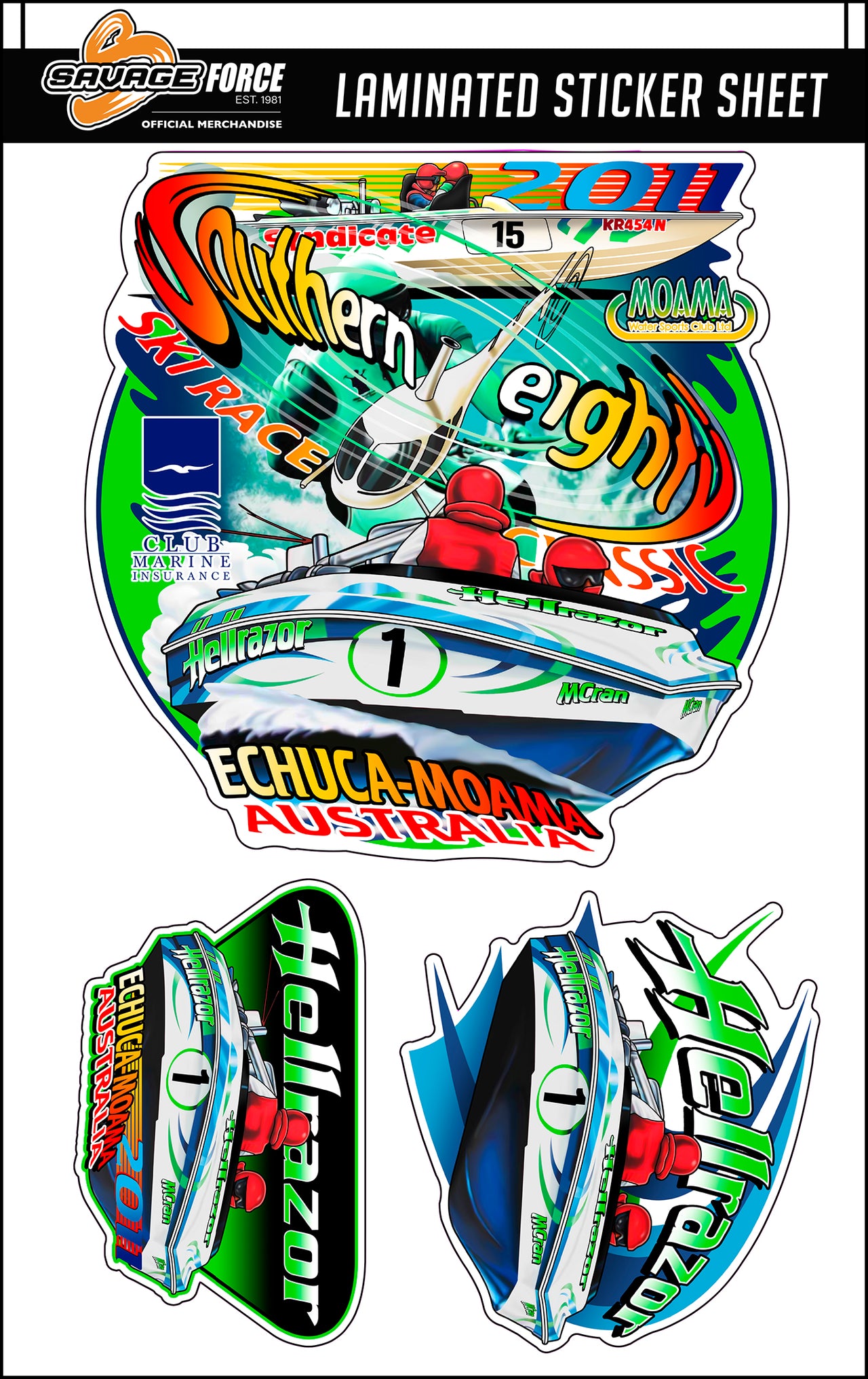 Hellrazor Southern 80 2011 Sticker Sheet