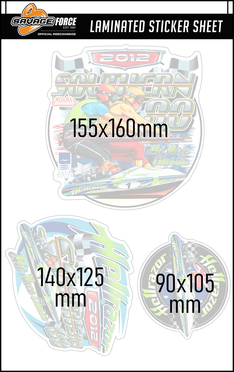 Hellrazor Southern 80 2012 Sticker Sheet