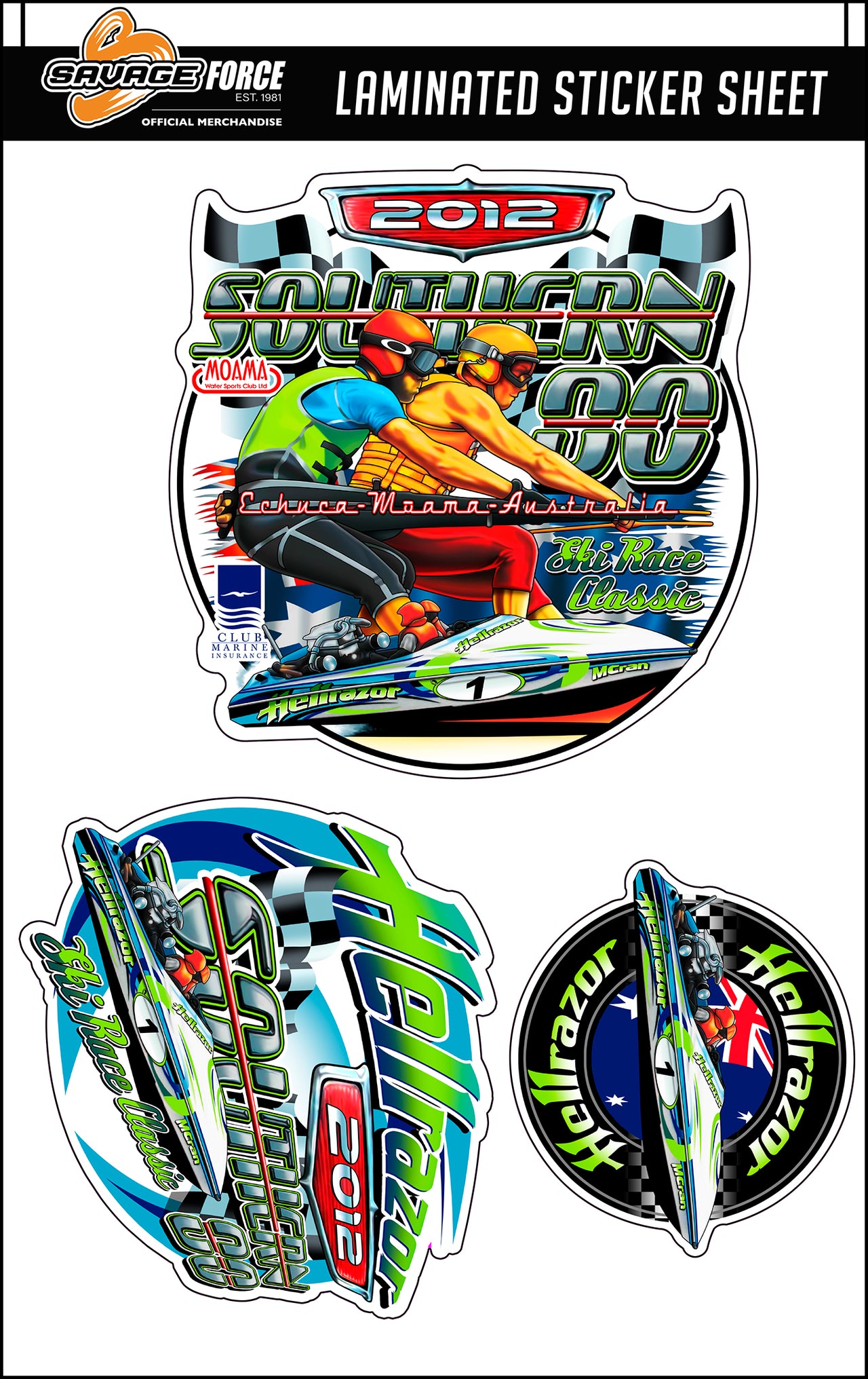 Hellrazor Southern 80 2012 Sticker Sheet