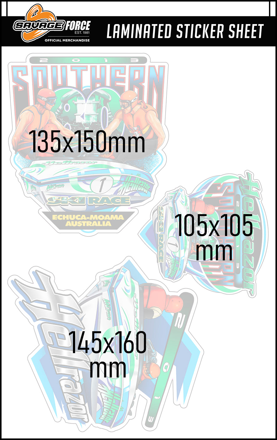 Hellrazor Southern 80 2013 Sticker Sheet