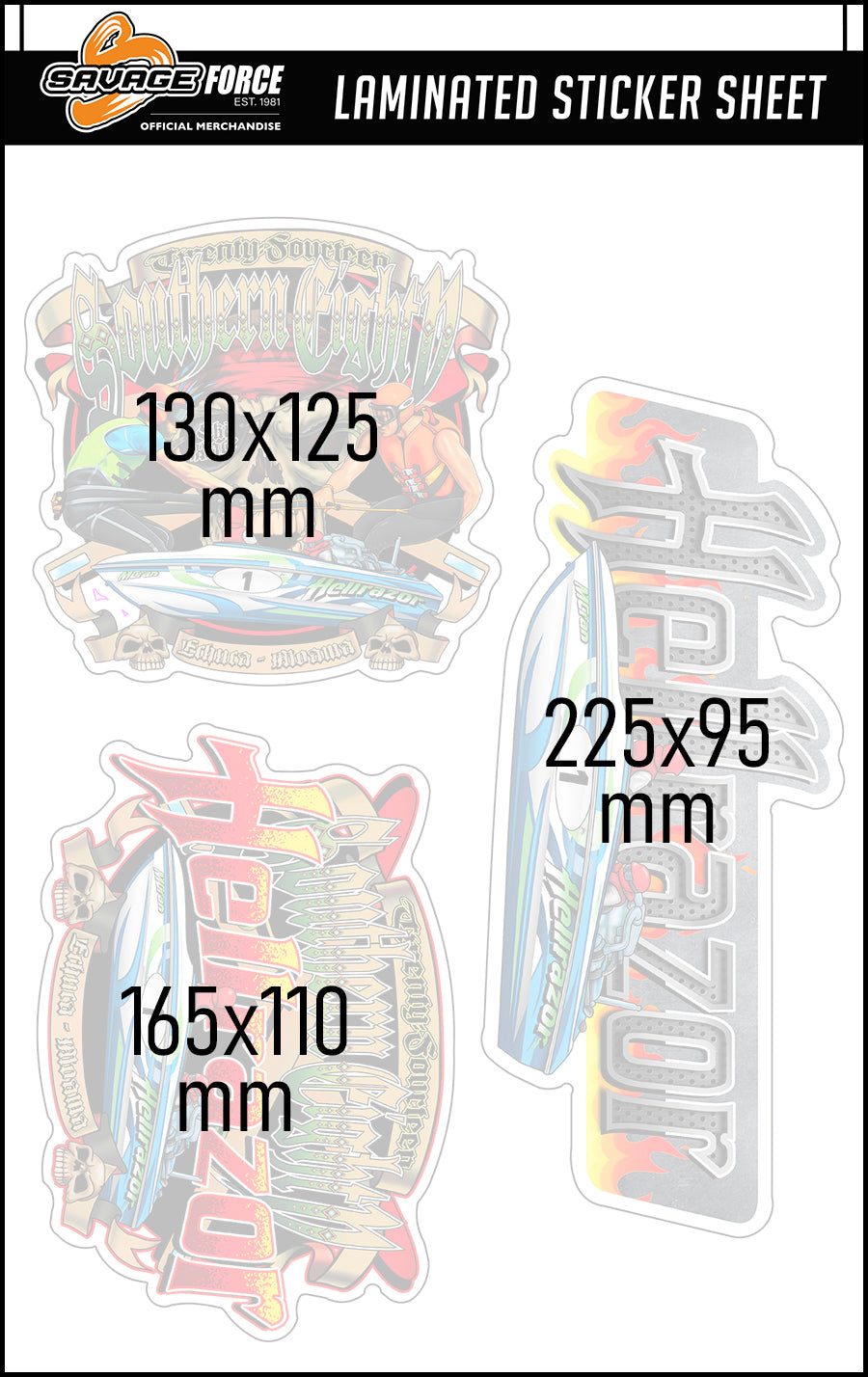 Hellrazor Southern 80 2014 Sticker Sheet