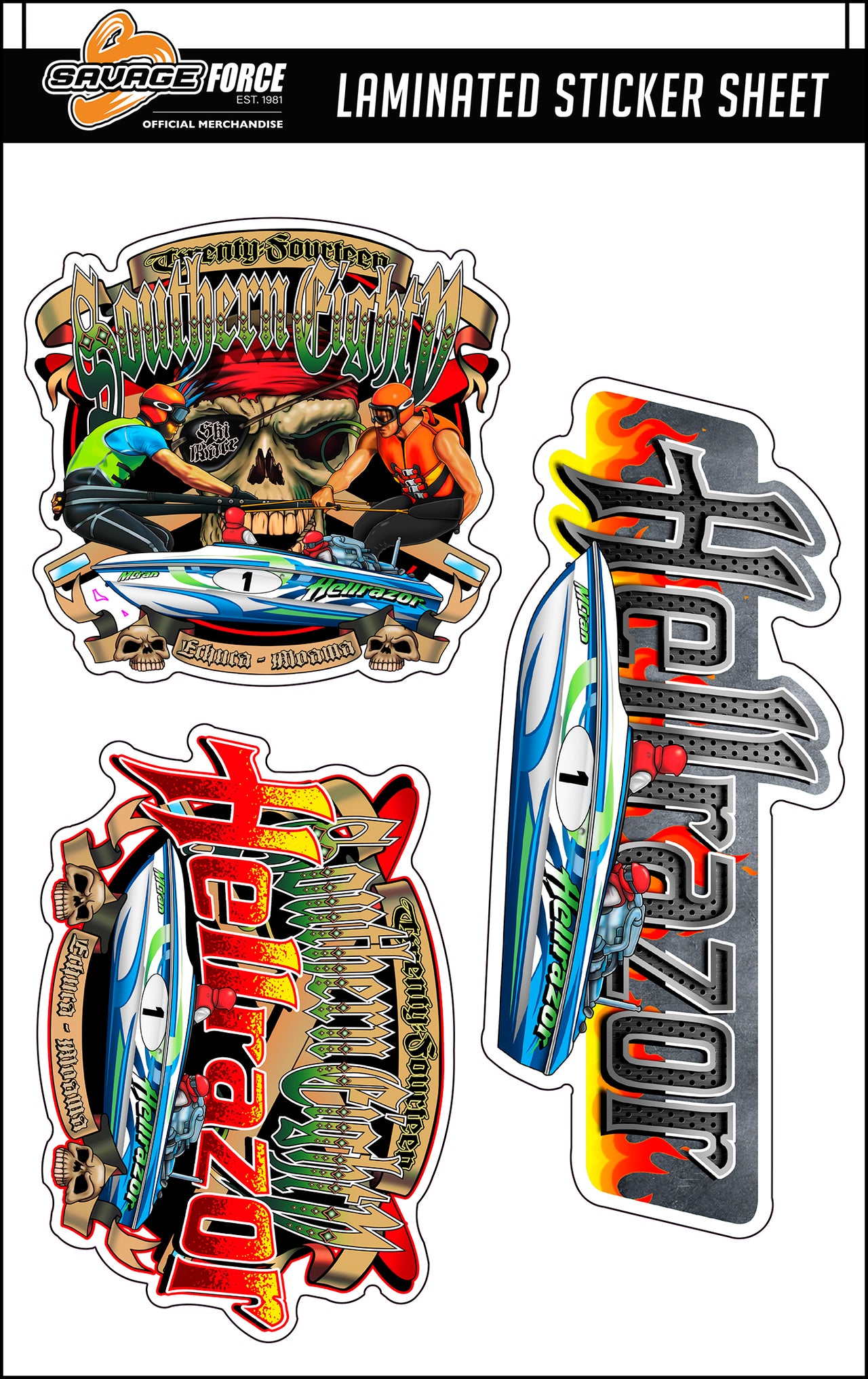 Hellrazor Southern 80 2014 Sticker Sheet