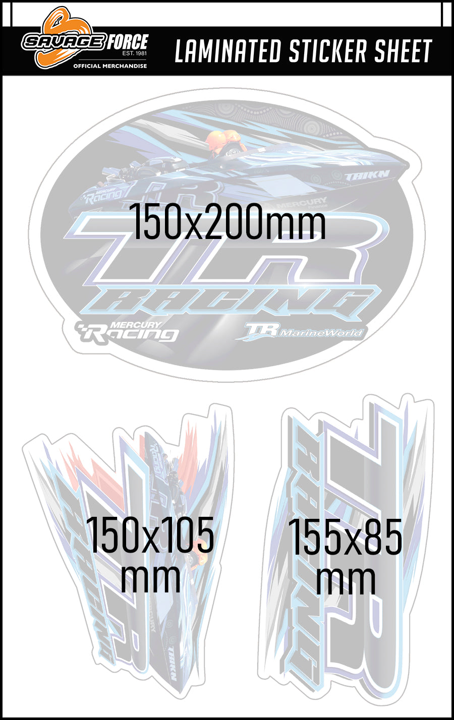 TR Racing Sticker Sheet